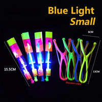 
              10/20/50pcs Amazing Light Toy Arrow Rocket Helicopter Flying Toy LED Light Toys Party Fun Gift Rubber Band Catapult
            