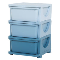 HOMCOM Kids Storage Units with Drawers 3 Tier Chest Vertical Dresser Tower BLUE