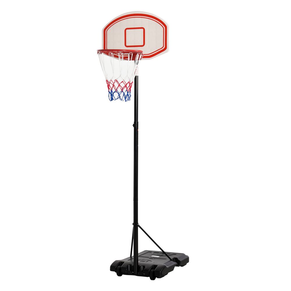 HOMCOM Basketball Stand 175-215cm Adjustable Height Sturdy Hoop with Wheels Base
