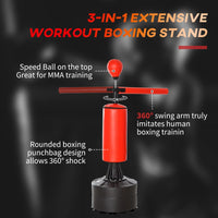 
              HOMCOM Boxing Punch Bag Stand Rotating Flexible Arm Speed Ball Waterable Base
            