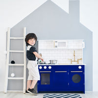 
              Teamson Kids Blue Kids Toy Kitchen Wooden Cooker Children Imitation Play
            