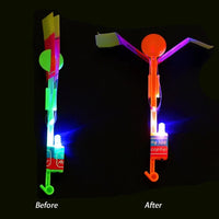 
              10/20/50pcs Amazing Light Toy Arrow Rocket Helicopter Flying Toy LED Light Toys Party Fun Gift Rubber Band Catapult
            