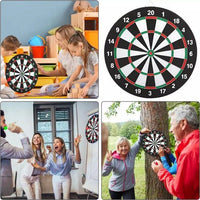 
              FULL SIZE 17" DARTBOARD SET 6 DARTS FUN FAMILY DART BOARD GAME ADULTS KIDS XMAS
            
