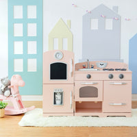 
              Teamson Kids Pink Wooden Toy Kitchen with Fridge by Play Kitchen TD-11413P
            