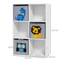 ZONEKIZ Toy Organiser with Three Non-Woven Fabric Drawers for Bedroom White