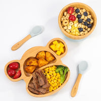 
              VINSANI BAMBOO MONKEY BABY PLATE BOWL & SPOON SET
            