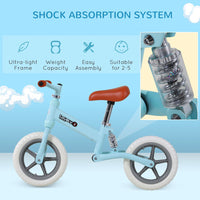 HOMCOM Kid Balance Bike Children Bicycle Adjustable Seat 2-5 Years No Pedal BLUE