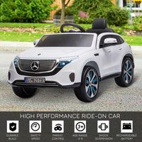 Mercedes Benz 12V EQC 400 Licensed Ride-On Car with Lights Music Remote WHITE