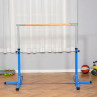 HOMCOM 95-145 Hcm Professional Gymnastics Horizontal Bar For Kids Home Gym Fitness BLUE