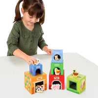 
              SOKA 12 Pcs Cardboard Farm Animals Stacking Cubes Educational Toy For Children
            