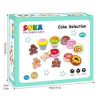 SOKA Cake Collection Wooden Set 12 PCS Pretend Play Toys Tea Party for Kids 3+ Years