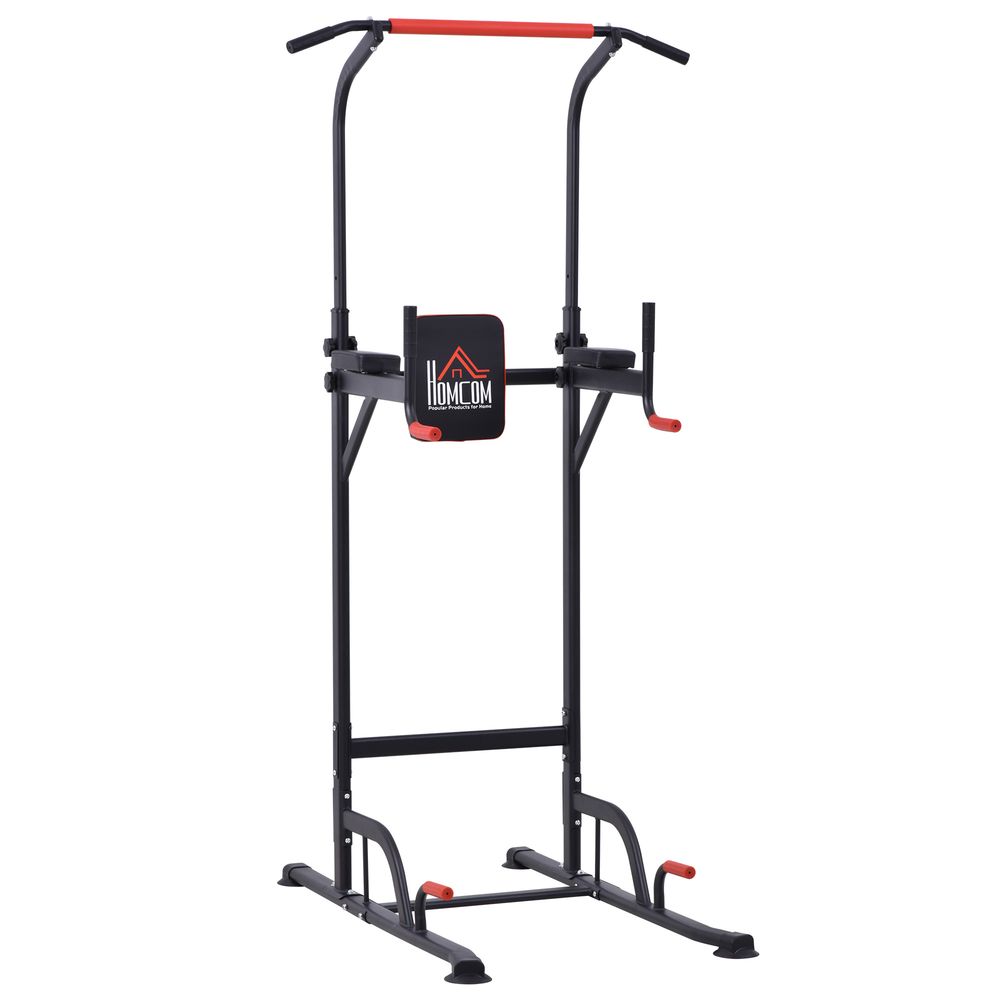 HOMCOM Power Tower Station Pull Up Bar for Home Gym Workout Equipment