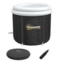 
              Outsunny Portable Cold Water Therapy Tub Ice Bath with Thermo Lid Black
            
