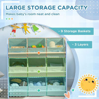 ZONEKIZ Storage Unit W/9 Removable Storage Baskets for Nursery Playroom - Blue