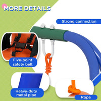 Outsunny Garden Swing Set for Toddlers Kids with Seats Safety Belt Orange