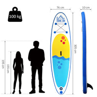 
              HOMCOM 10ft Inflatable Surfing Boards with Paddle Fix Bag Air Pump Backpack
            