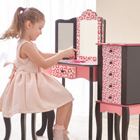 
              Fantasy Fields Kids Vanity Set Wooden Table With Mirror & Stool Pink TD-11670A
            