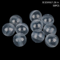 50pc Mini 28/32MM Clear Transparency Plastic Capsule Toy Surprise Ball Tiny Container Making Things Model Gashapon toy Random