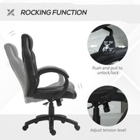 
              Vinsetto Executive Racing Swivel Gaming Office Chair PU Leather Computer Desk Chair BLACK
            