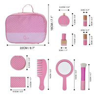 Teamson Kids Wooden Vanity Set Makeup Kit with 10 Accessories Pink TK-W00010