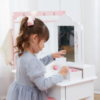 
              Fantasy Fields Kids Dressing Table Vanity Set Mirror & Stool White TD-13366D
            