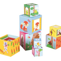 Lelin 10PC Forest Animals Numbers Stacking Cubes Educational Toy For Children