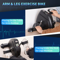 
              Mini Exercise Bike Portable Pedal Manual Machine Indoor Fitness Black HOMCOM
            