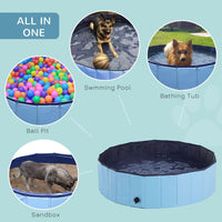 Pawhut Pet 120x30cm Swimming Pool Cat Dog Indoor Outdoor Bathing Foldable Inflate