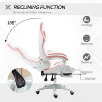
              Vinsetto Racing Style Gaming Chair with Reclining Function Footrest Pink
            