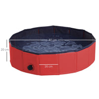 Pawhut Pet Pool 80x20cm Swimming Bath Portable Cat Dog Foldable Puppy Bathtub