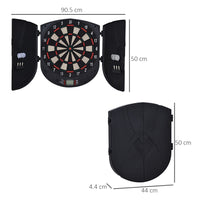 
              HOMCOM Electronic Dartboard Set 26 Games and 185 Variations with 6 Darts and Cabinet to Storage Multi-Game Option Ready-to-Play
            