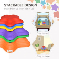 
              Outsunny Six-Piece Balance Stepping Stones Stackable Non-slip Obstacle Course
            