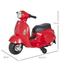 Vespa Licensed Kids Ride On Motorcycle 6V Battery Powered Electric Toys for Ages 18-36 Months RED