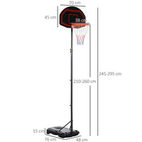 
              HOMCOM Adjustable Basketball Hoop Stand with Wheels Stable Base
            