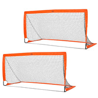HOMCOM Football Soccer Goal Folding Outdoor with All Weather Net Kids Adults 6x3 Ft