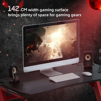 
              Gaming Desk with Gamepad Holder Cup Holder Headphone Hook Home Office
            
