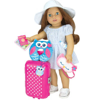 
              Sophia's 18 inch Doll Holiday Travel Suitcase 7 Pcs Set Sleeping Set
            