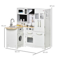 
              HOMCOM Large Kitchen Playset with Full Accessories - White
            