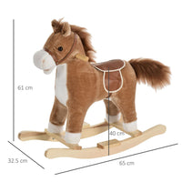 
              Kids Plush Rocking Horse w/ Moving Mouth Tail Sounds 18-36 Months Brown
            