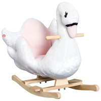 
              HOMCOM Kids Rocking Horse Ride On Swan Toy with Music Safety Seat for Toddler
            
