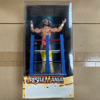 WWE Wrestlemania MACHO MAN Randy Savage 6 inch Action Figure with Ring Cart *Damaged Box*