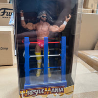 WWE Wrestlemania MACHO MAN Randy Savage 6 inch Action Figure with Ring Cart *Damaged Box*