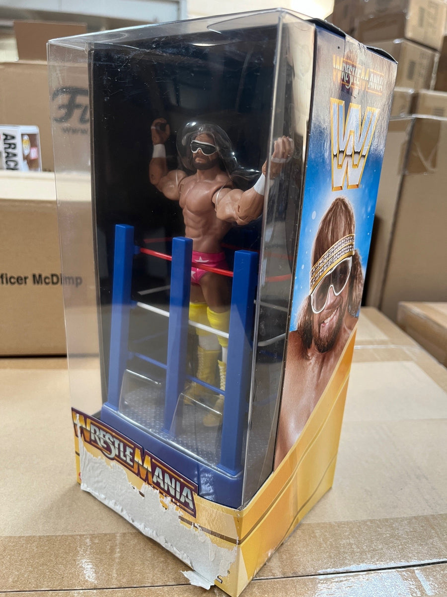 WWE Wrestlemania MACHO MAN Randy Savage 6 inch Action Figure with Ring ...