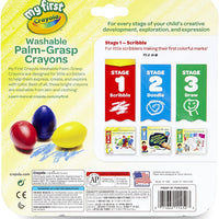 Crayola My First Washable Palm Grip Crayons 3 count Colouring for Toddlers
