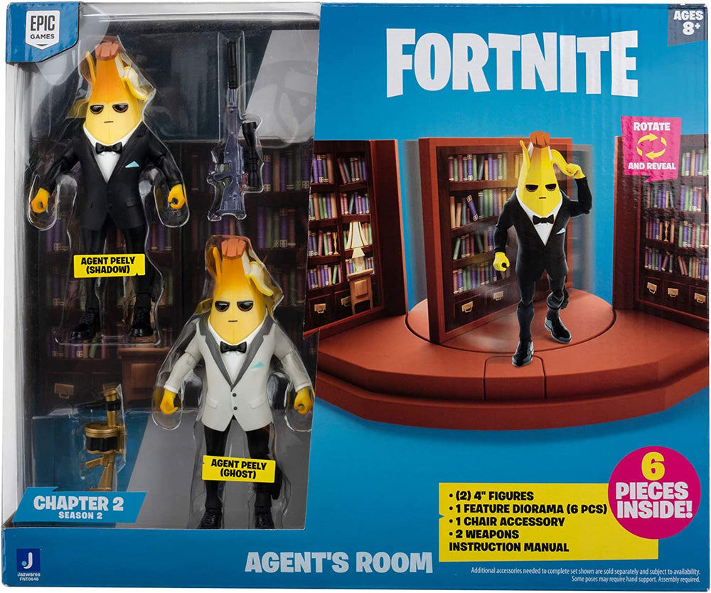 Fortnite Agents Room Playset: includes 2 (4-inch) Articulated Agent Peely Figures