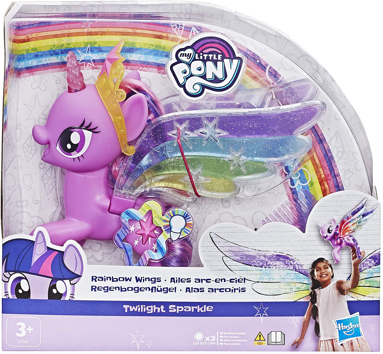 My Little Pony Rainbow Wings Twilight Sparkle Figure with Lights and Moving  Wings (E2928)