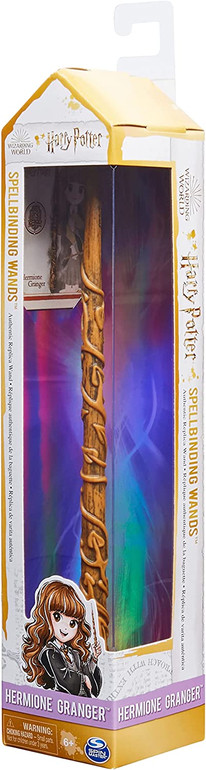 Varita Coleccionable De Hermione Granger – Harry Potter 12 Pulgadas Con Base Y Figura De Crookshanks