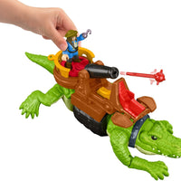 Fisher-Price Imaginext Walking Crocodile & Pirate Hook Figure Set With Projectile Launcher