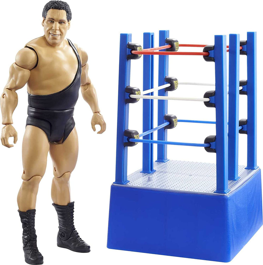 WWE Wrestlemania Moments ANDRE THE GIANT 6 inch Action Figure with Ring Cart Rolling Wheels